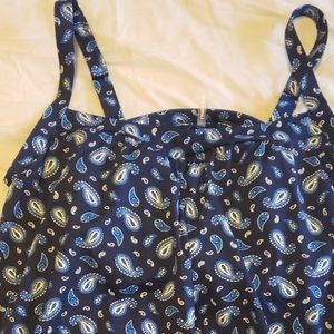 2 Lands' End Blouson Tankini, Chlorine Resistant, Adjust Straps, Never Worn 18W